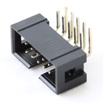 IDC Male connector (shrouded header), 10 pin, right angle leads