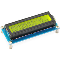 16 x 2 character LCD module with yellow/green backlight